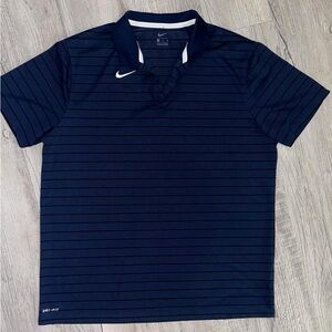 Nike Men's Dark Blue Striped Polo Shirt